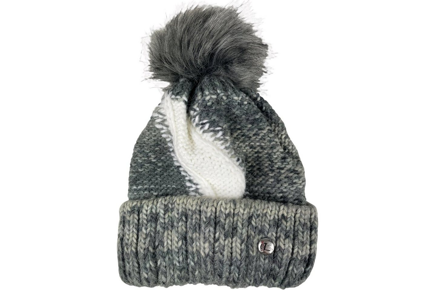 Taschen4life Bommelmütze Damen & Herren Mütze mit großem Bommel 701P gestrickte Wintermütze mit Pompon, Zopfmuster, gefüttert von Taschen4life