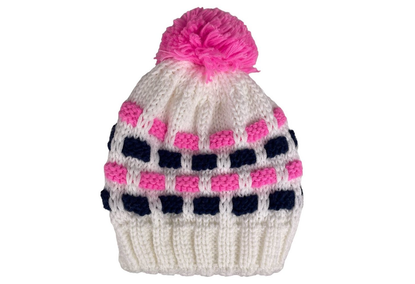 Taschen4life Bommelmütze Mütze mit Bommel für Damen Mädchen Kinder mehrfarbig, klassisch gestrickt, Beanie von Taschen4life