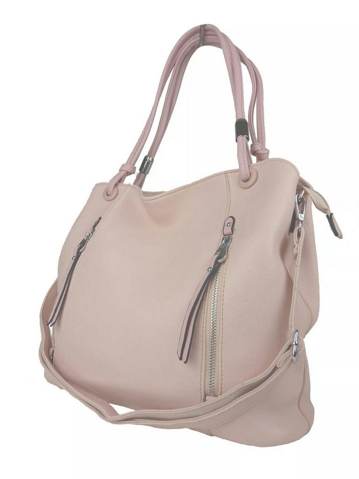 Taschen4life Handtasche Damen Schultertasche 4177-BB, geräumiges Hauptfach, mehrere kleine Fächer, Pastell-Farben von Taschen4life