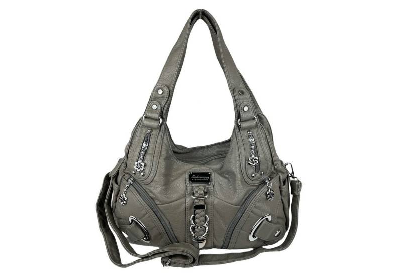 Taschen4life Schultertasche Damen, klassische Umhängetasche, Hobo AK11282, Handtasche mit abnehmbaren Schulterriemen, Innen- und Außenfächer von Taschen4life