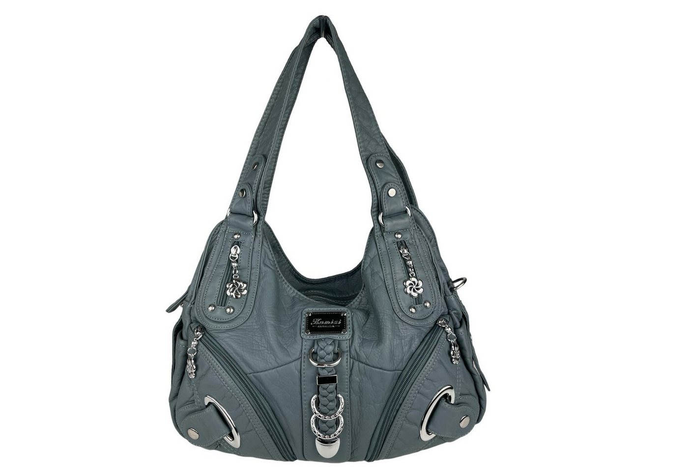 Taschen4life Schultertasche Damen, klassische Umhängetasche, Hobo AK11282, Handtasche mit abnehmbaren Schulterriemen, Innen- und Außenfächer von Taschen4life