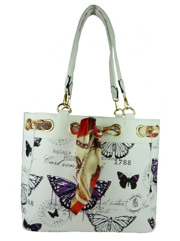 Taschen4life Shopper Damen Shoppertasche Butterfly - große moderne Schultertasche 5817, im casual Vintage Stil von Taschen4life