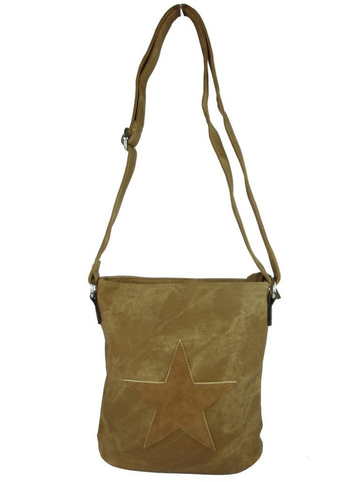 Taschen4life Umhängetasche kleine Damen Tasche 8395 / Schultertasche mit Stern, verstellbarer Trageriemen (Schultertasche), crossover tragbar von Taschen4life