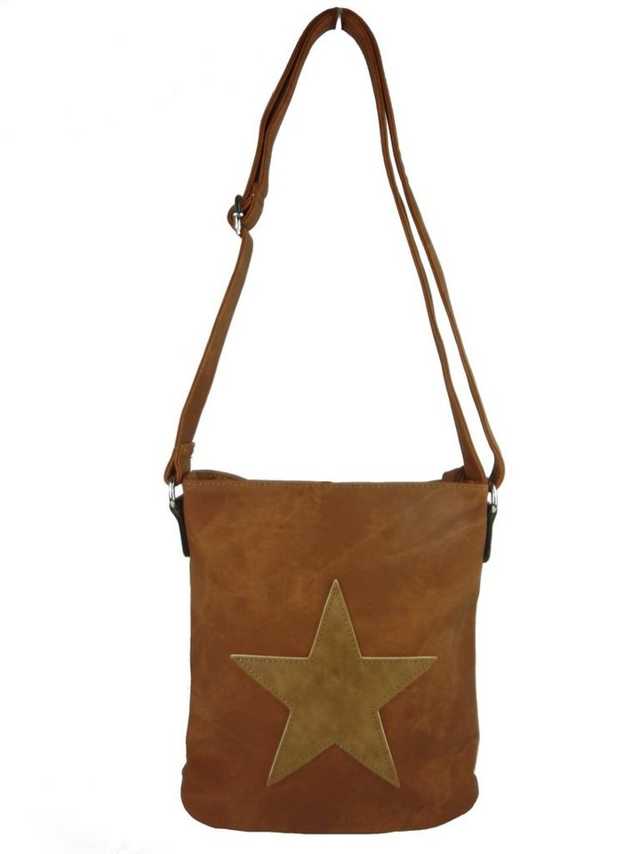 Taschen4life Umhängetasche kleine Damen Tasche 8395 / Schultertasche mit Stern, verstellbarer Trageriemen (Schultertasche), crossover tragbar von Taschen4life