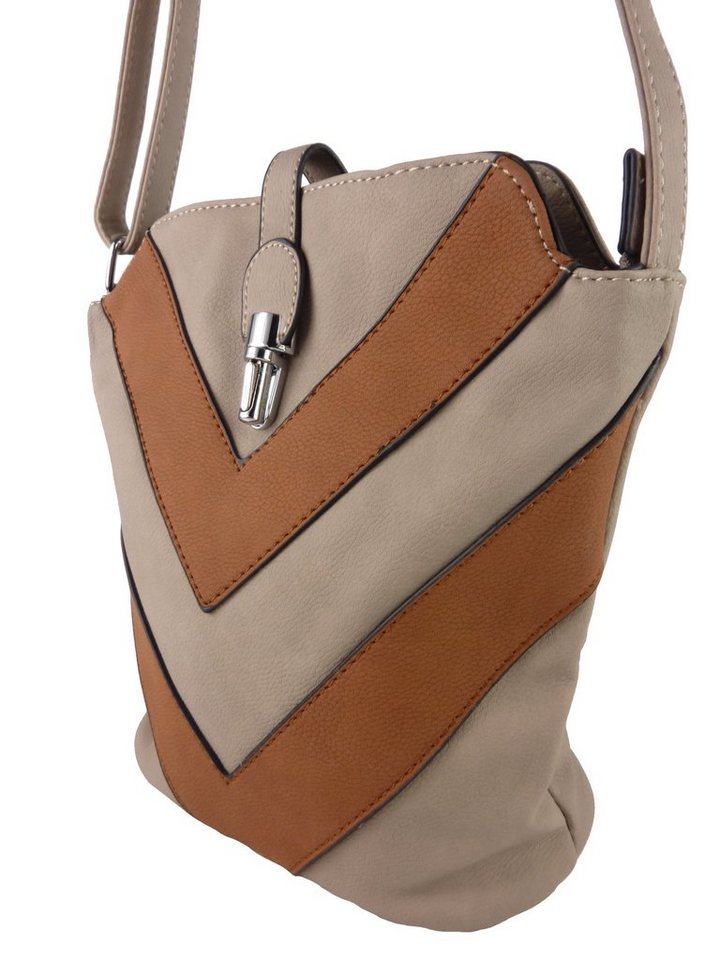 Taschen4life Umhängetasche kleine Tasche zum umhängen H0447, als Schultertasche & cross over tragbar, zweifarbiges Streifen Muster von Taschen4life