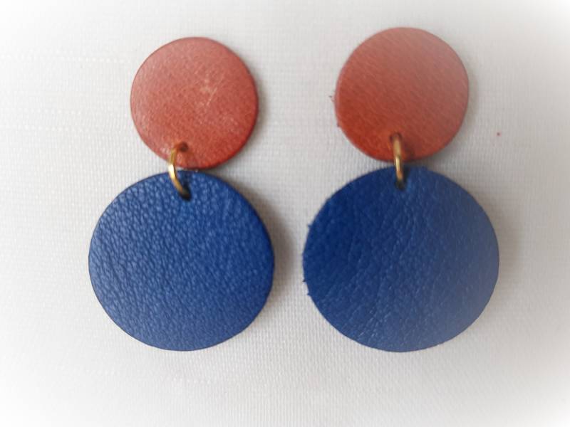 Blaue Leder-Ohrhänger von TaschenAccessoires