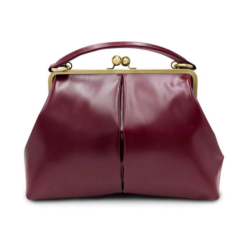 Taschenkinder Handtasche Damen Ledertasche "Vintage Olive" Henkeltasche und Schultertasche (einfach), Echtes Glattleder vom Rind von Taschenkinder