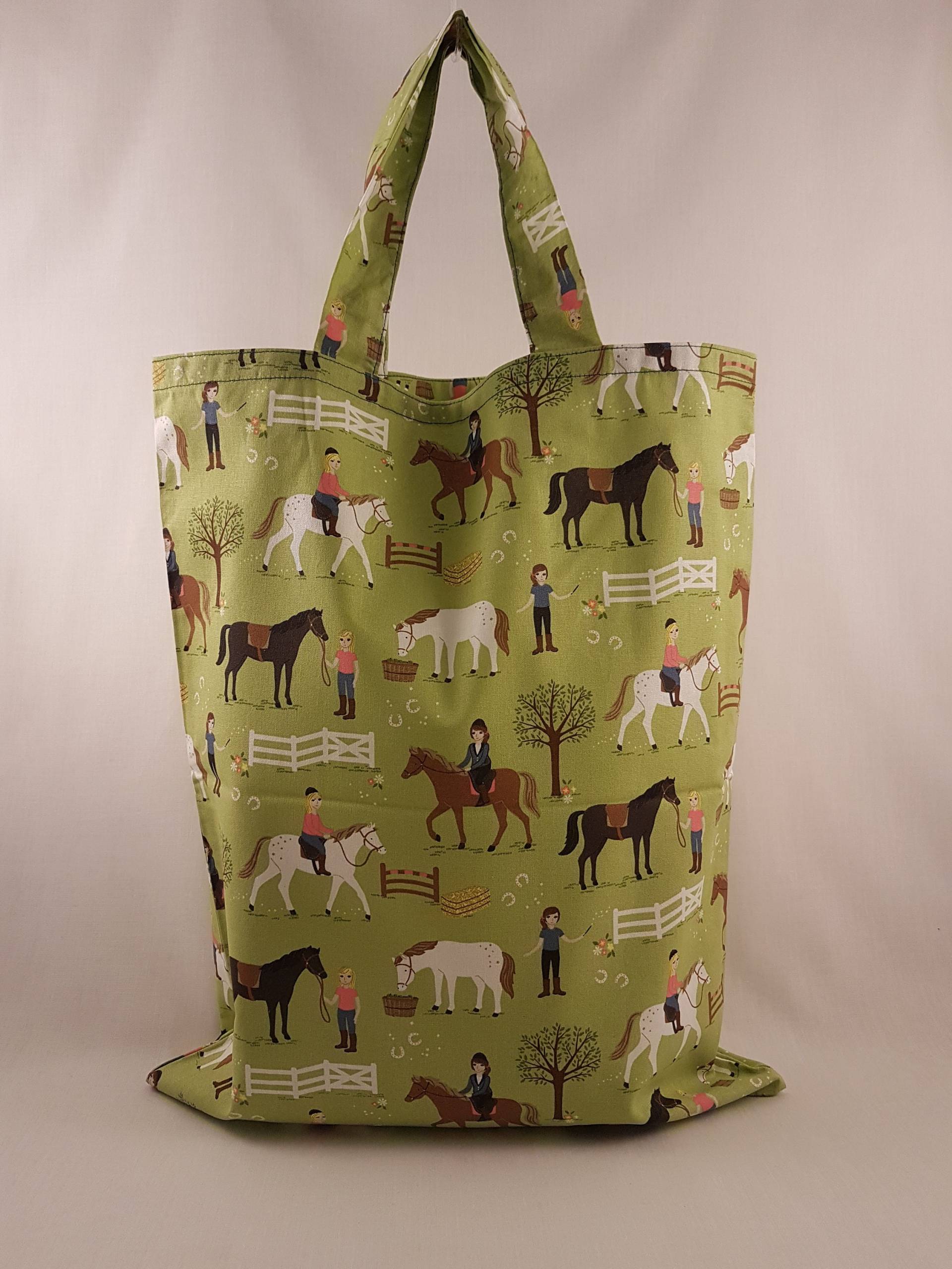 Stoffbeutel „Pferde" - Extra Große Stofftasche | 41 X 33 cm von Taschenlaedchen
