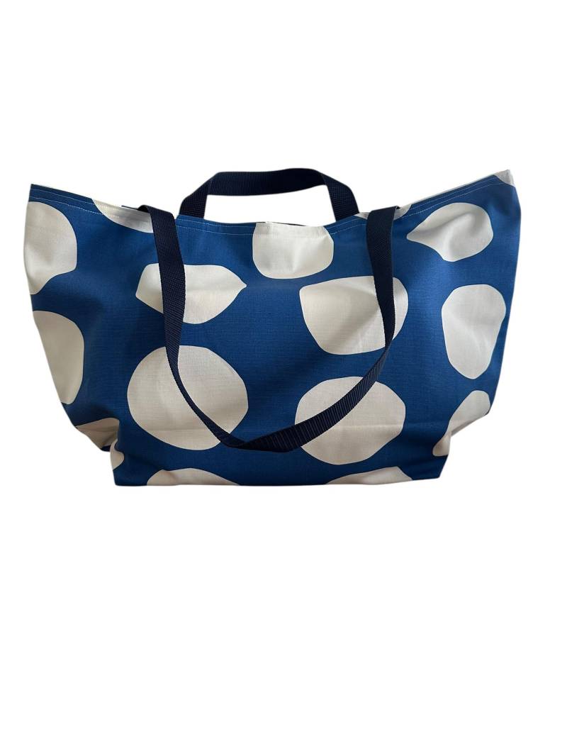 xxl Shopper Einkaufstasche Strandtasche Badetasche Markttasche Schultertasche Umhängetasche Handmade Punkte Gepunktet Sommer Sonne Shopping von TaschenmachereiAJ
