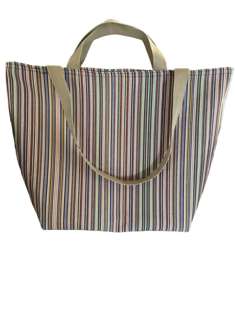 xxl Shopper Strandtasche Tasche Badetasche Einkaufstasche Markttasche Schultertasche Handmade Streifen Umhängetasche Sommer Sonne Täschchen von TaschenmachereiAJ