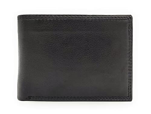 echt Leder Geldbörse Portemonnaie Geldbeutel mit RFID NFC Schutz Rindleder schwarz von Taschenvertrieb