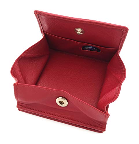 kompakte, handliche echt Leder Geldbörse Wiener Schachtel mit RFID Schutz rot von Taschenvertrieb