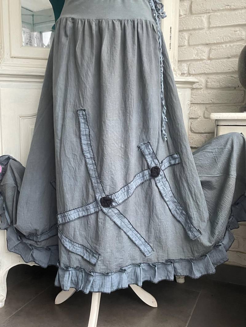 Bohorock Grau Mit Verzierungen Einheitsgröße 34 Bis 46 Feenrock Taschenwerk von TaschenwerkCS