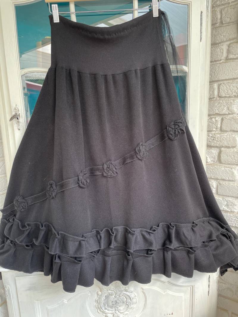 Maxirock Strickrock in Schwarz Einheitsgröße 34 Bis 48 von TaschenwerkCS