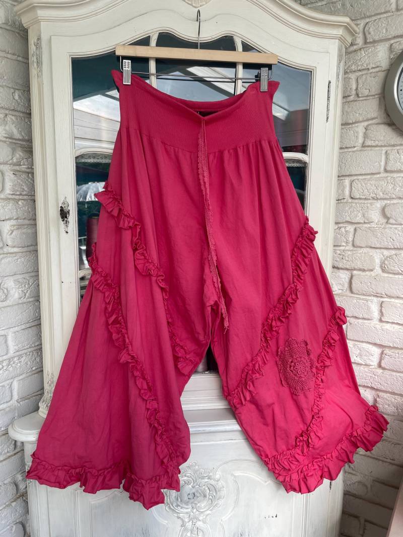 Reserviert Neu Hosenrock Palazzohose Taschenwerk Hellrot Handgefärbt Einheitsgröße 34 Bis 46 von TaschenwerkCS