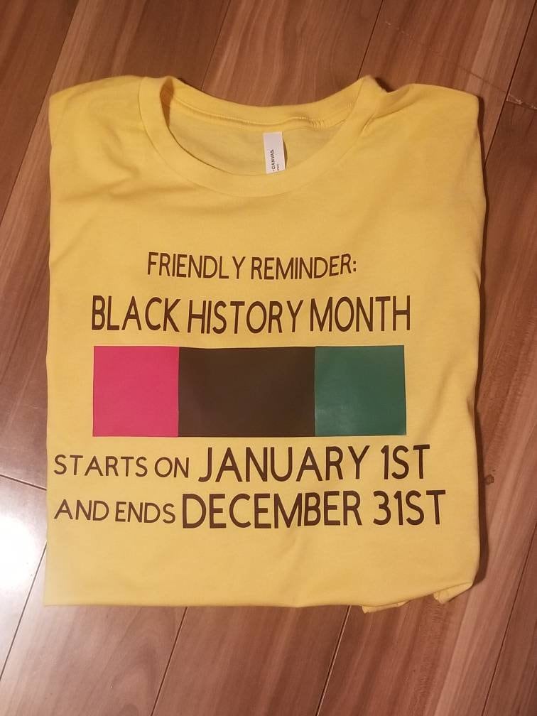 Freundliche Erinnerung Schwarz Geschichte T-Shirt von TashasKre8tiveCorner