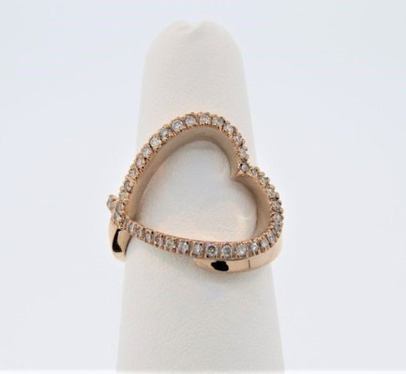 14K Rose Gold 0.34Ct Diamant Herz Ring/Für Valentinstag Liebesring Geschenk Sie Micro Pave 14K Rose Gold 0.34Ct Diamant Herz Ring/Für Valentinstag Liebesring Geschenk Sie Micro Pave von Tasiyanjewelrydesign