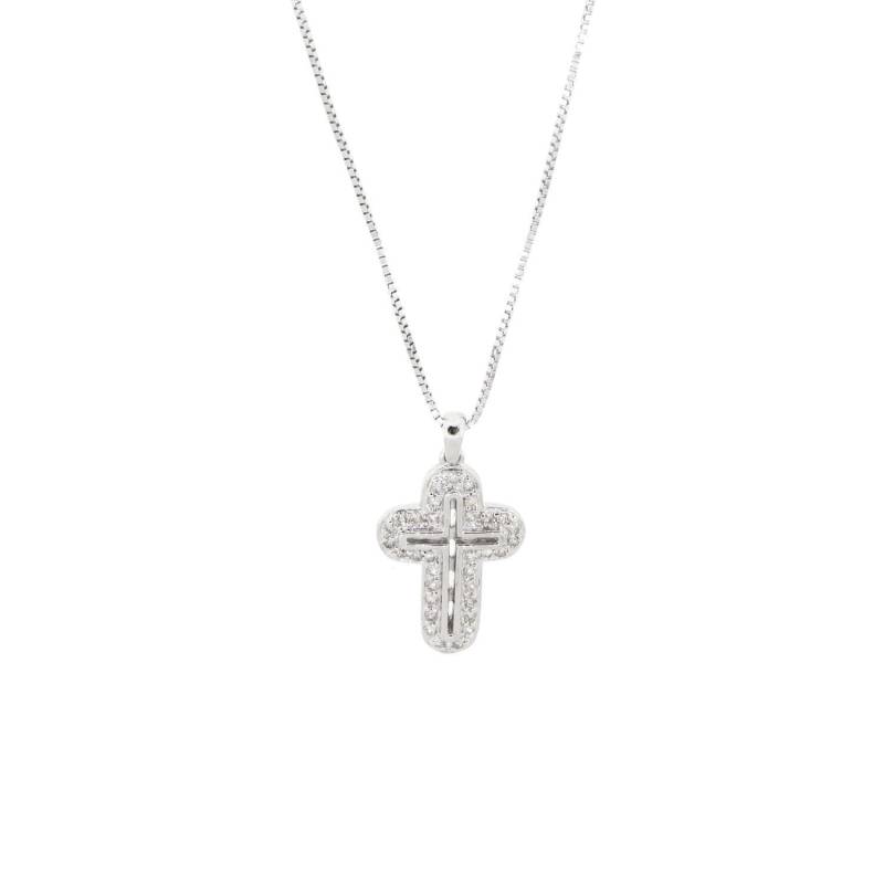 14K Weißgold 0, 33 Karat Diamant Kreuz Micro Pave Anhänger Halskette Religiöser 18 "Kette Geschenk Für Sie von Tasiyanjewelrydesign