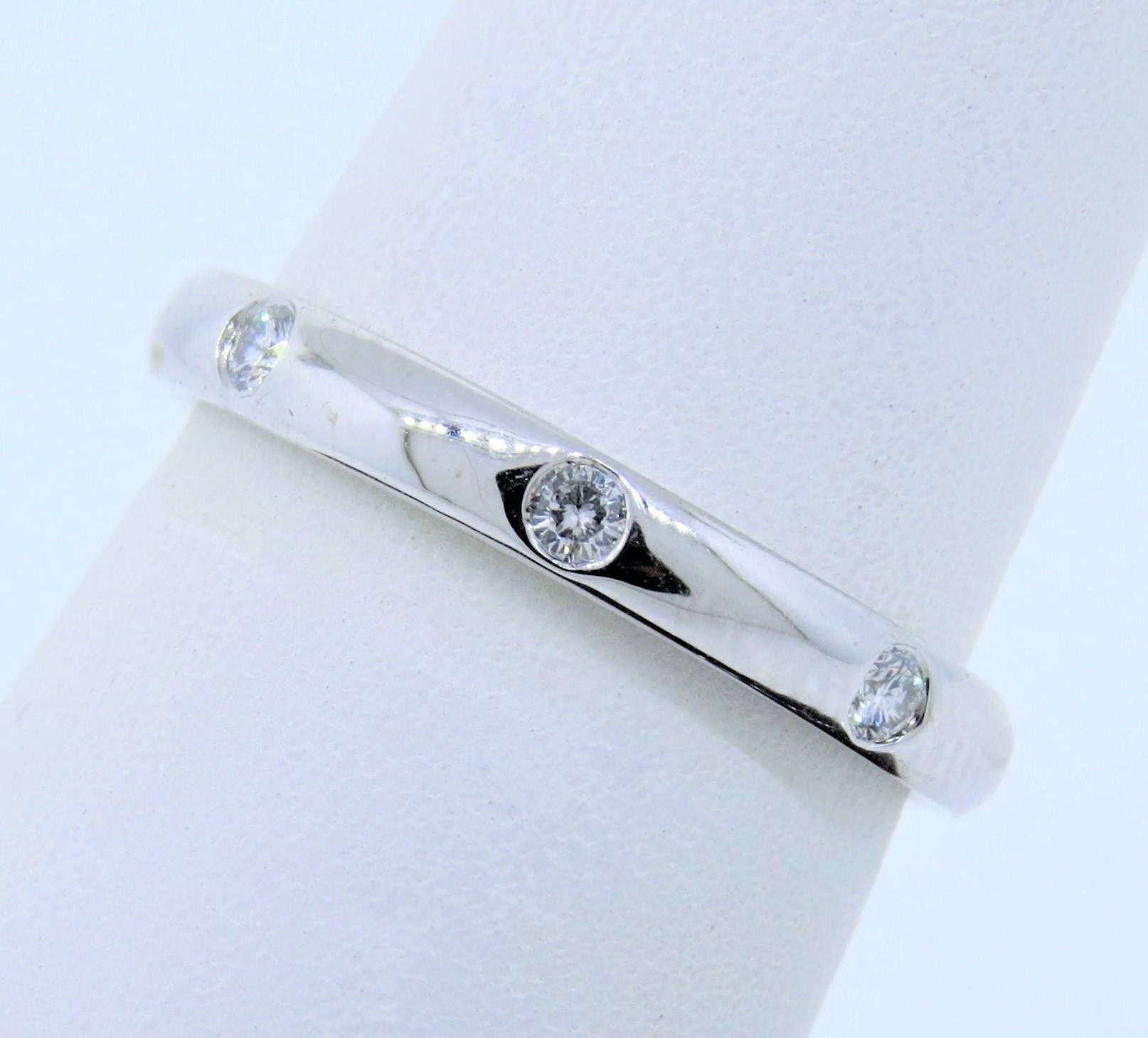 14K Weißgold 0.26Ct Diamant Rollierset Hochzeit Eternity Band/Jubiläumsring, Stapelbarer Ring 3 Mm Comfort Fit Ehering Brautring von Tasiyanjewelrydesign