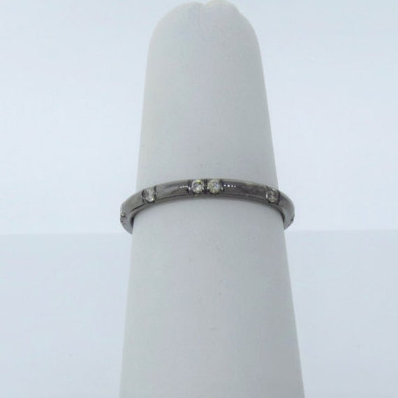 14K Weißgold Rhodiniert 0, 21Ct Champagner Diamant Band Micro Pave Ring Jubiläum Hochzeitsband Stapelbar Geschenk Für Sie von Tasiyanjewelrydesign