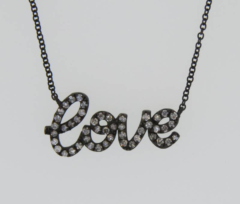 Damen 925 Sterling Silber Vintage Antik Stil 0, 36 Karat Diamant Liebe Anhänger, Halskette, Geschenk Für Sie von Tasiyanjewelrydesign