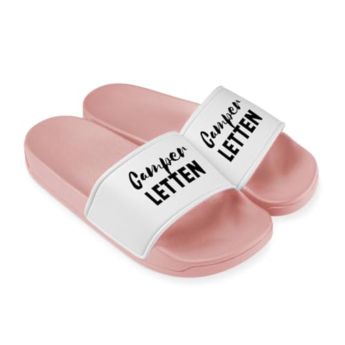 Camper Letten Badelatschen für Herren & Damen - Lustige Hausschuhe, Schlappen - Badeschuhe, Badeschlappen lustig Camping Geschenk (Rosa, EU Schuhgrößensystem, Erwachsene, Numerisch, M, 47) von Tassenbrennerei