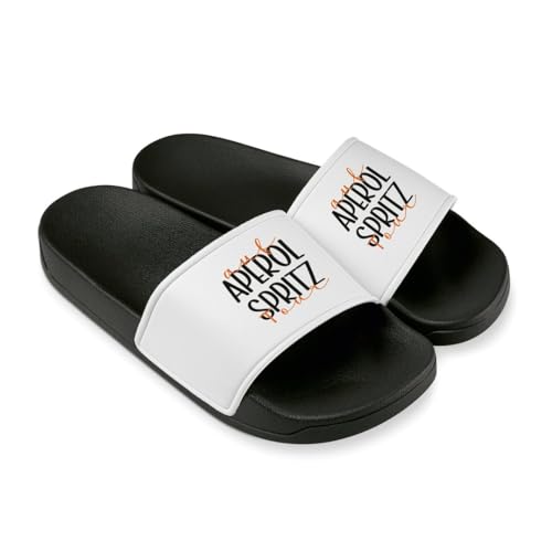 Tassenbrennerei Auf Aperol Spritz Tour Badelatschen für Herren & Frauen - Lustige Hausschuhe, Schlappen - Dusch- & Badeschuhe lustig (Schwarz, EU Schuhgrößensystem, Erwachsene, Numerisch, M, 37) von Tassenbrennerei