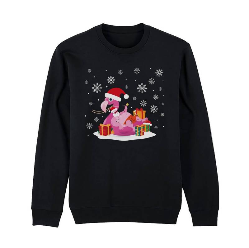 Ugly Weihnachtspullover - Weihnachtsmann Flamingo Pullover Weihnachten Mit Spruch Für Herren & Damen Lustig Weihnachtspulli Sweater von Tassenbrennerei