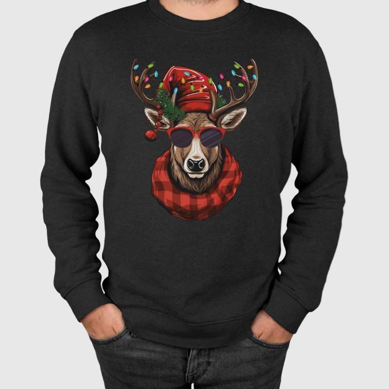 Weihnachtspullover - Cooler Weihnachts-Elch Rot Pullover Weihnachten Mit Spruch Für Herren, Damen Lustig Weihnachtspulli, Sweater Bauern von Tassenbrennerei