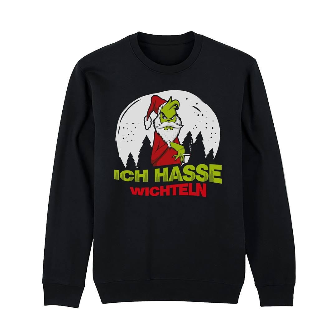 Weihnachtspullover - Grinch Pullover Ich Hasse Wichteln Weihnachtspulli Herren Damen Sweater von Tassenbrennerei