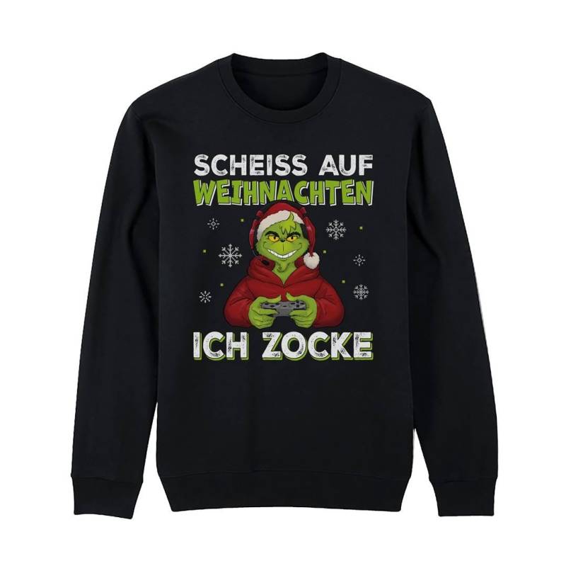 Weihnachtspullover - Grinch Pullover Scheiß Auf Weihnachten, Ich Zocke Weihnachtspulli Herren Damen Sweater von Tassenbrennerei