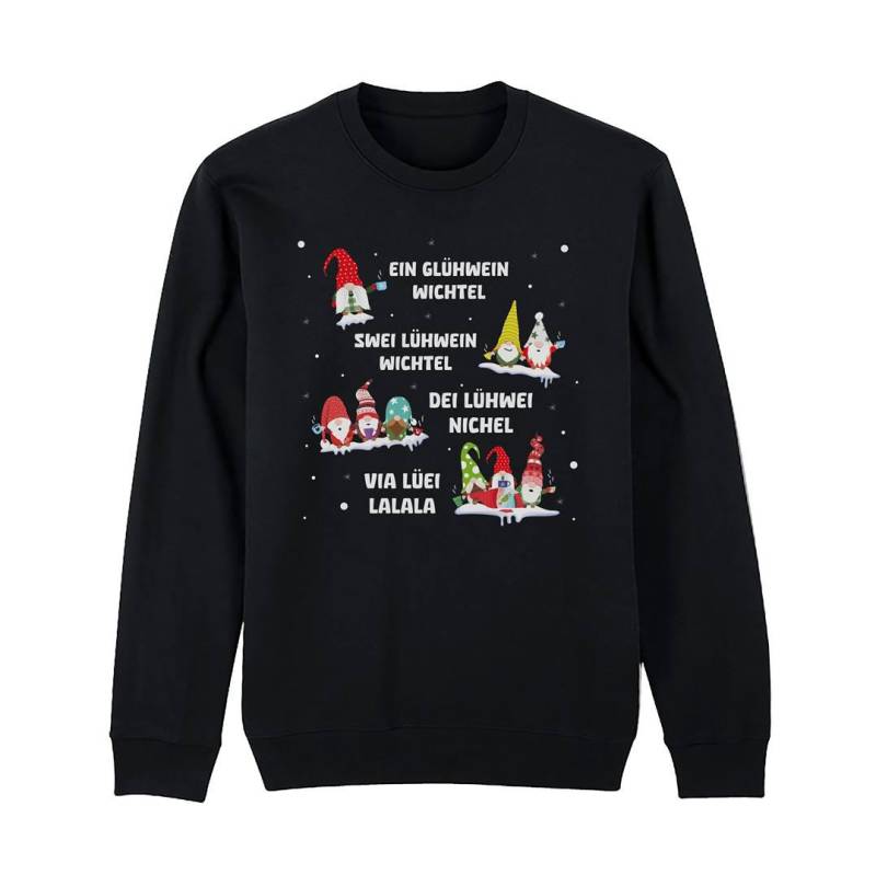 Wichtel Weihnachtspullover - Ein Glühwein, Swei Lühwein, Dei Lühwei, Via Lüei Lalala Pullover Weihnachten Mit Spruch Für Damen Lustig von Tassenbrennerei
