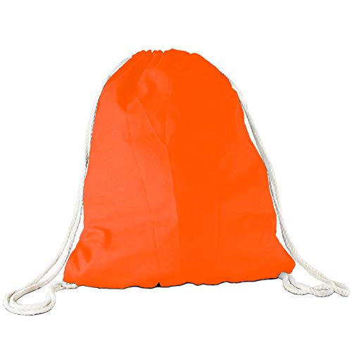 Stoffbeutel/Turnbeutel/Sport-Bag/Gym-Bag/Unbedruckt/Blanko mit Kordel-Verschluss Orange 1 Stück von Tassendruck