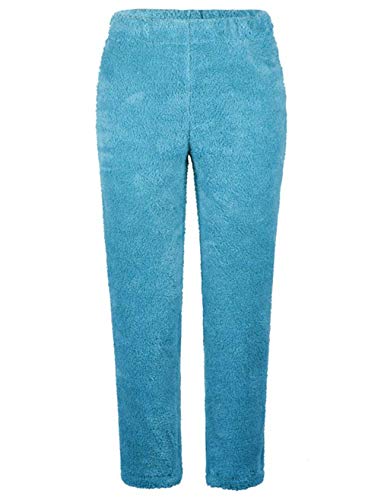 Tasty Life Damen Warme Hose, Damen Teddy Fleece Winterhose Herbst Und Winter Warme Hose Volltonfarbe Plüschhose Lässige rutschfeste Hose.(XXL,Blue) von Tasty Life