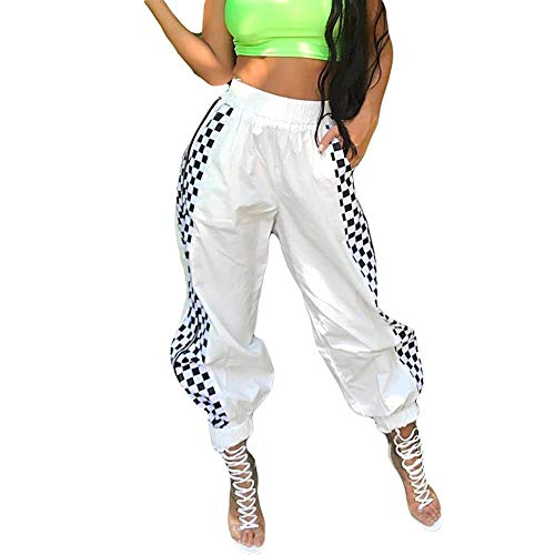 Tasty Life Damenhosen Herbst Und Winter Hip Hop Hosen Lässig Lose Trägerhose Für Den Alltag(S,White) von Tasty Life