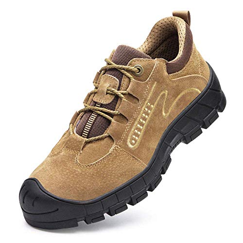 Tasty Life Herren Sicherheitsschuhe, Winterarbeitsschutzschuhe, Herren Anti-Smash-, Pannen-, Verschleißfeste, rutschfeste, Bequeme, Leichte Sicherheitsschuhe(39,Brown) von Tasty Life