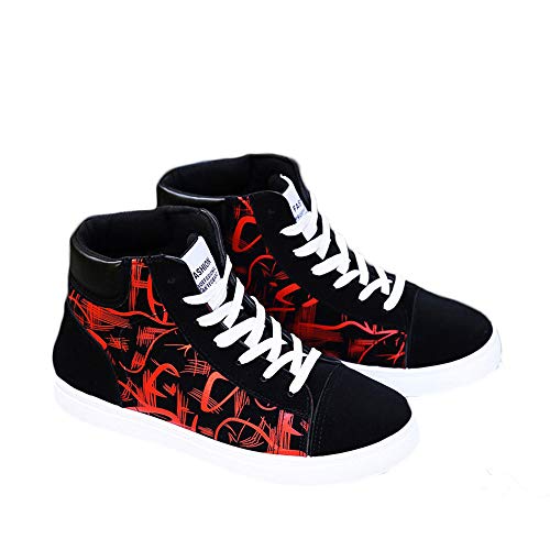 Tasty Life Herrenmode Turnschuhe, Frühjahr Und Herbst Herrenstiefel, Bequeme Qualität, High-Top-Schuhe, Herren Neue Studenten Freizeitschuhe, Atmungsaktive Turnschuhe.(42,Red) von Tasty Life