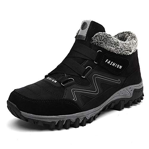 Tasty Life Winterschuhe Zum Warmhalten, Winterschneeschuhe, Wanderschuhe, Wanderschuhe, Winterschuhe, rutschfest Im Freien, Mit Klettverschluss (Herren Und Damen)(41,Black-Man) von Tasty Life