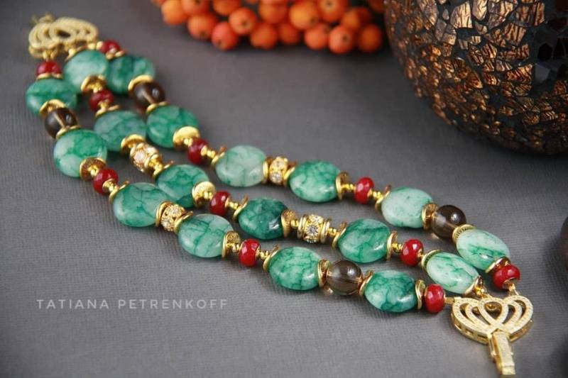 Achat Armband, Grüner Stein Schmuck, Edelstein Statement Breit Geschenke Für Frauen von TatPetrenkoffJewelry