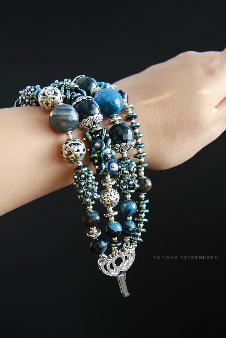 Grüner Achat Armband, Achat-Armband von TatPetrenkoffJewelry