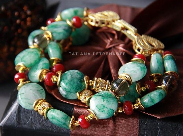 Grüner Achat Armband, Achat-Armband von TatPetrenkoffJewelry
