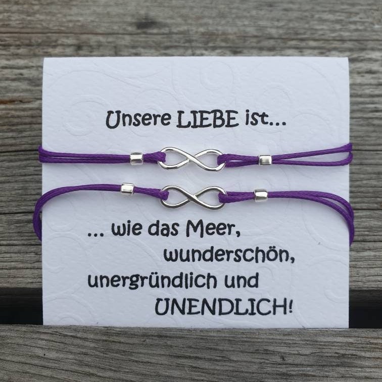 Armbänder Mutter Tochter Sohn Unendlichkeit Armband Silber 925 Vater Set Verstellbar Klappkärtchen Text, Farbe Und Größe Individualisierbar von TataReenArt
