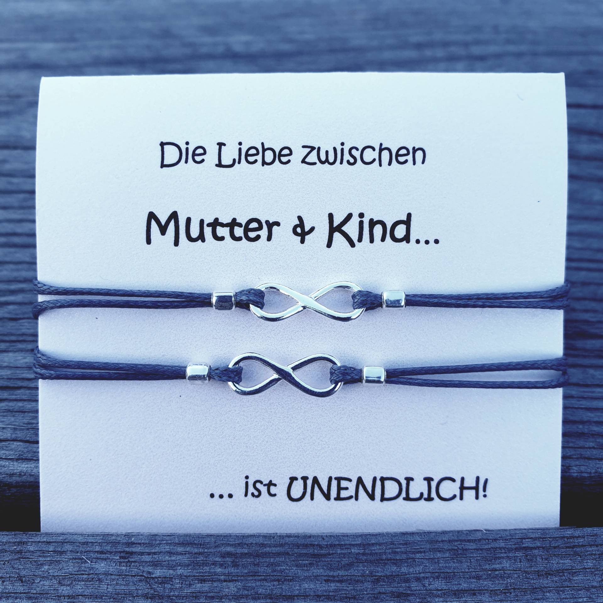 Armbänder Mutter Tochter Sohn Unendlichkeit Silber 925 Set Verstellbar Am Klappkärtchen Text, Farbe Und Größe Individualisierbar Armbänder Mutter Tochter Sohn Unendlichkeit Silber 925 Set Verstellbar Am Klappkärtchen Text, Farbe Und Größe Individualisierbar von TataReenArt
