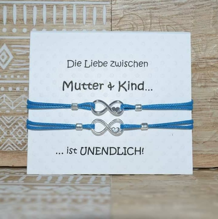 Armbänder Mutter Tochter Sohn Unendlichkeit Silber 925 Set Verstellbar Am Klappkärtchen Text, Farbe Und Größe Individualisierbar Armbänder Mutter Tochter Sohn Unendlichkeit Silber 925 Set Verstellbar Am Klappkärtchen Text, Farbe Und Größe Individualisierbar von TataReenArt