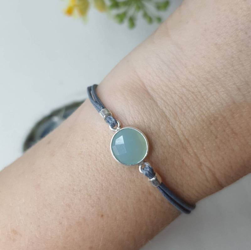 Chalcedon Armband Silber 925 | Filigran Mit Schiebeknoten Monatsstein Geburtsstein Schütze Halschakra Chalcedon Armband Silber 925 | Filigran Mit Schiebeknoten Monatsstein Geburtsstein Schütze Halschakra von TataReenArt