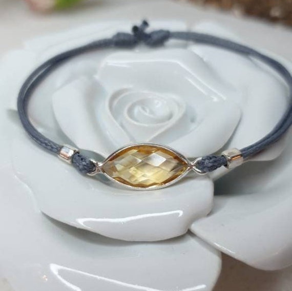 Citrin Armband Silber 925 Filigran Mit Schiebeknoten Monatsstein Geburtsstein Zwilling, Jungfrau Und Löwe Solarplexus Chakra & Sakralchakra von TataReenArt