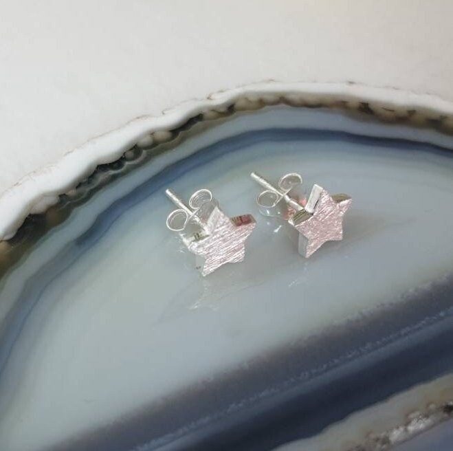 Stern 7mm Silber Ohrstecker | Sterlingsilber Ohrringe 925 von TataReenArt