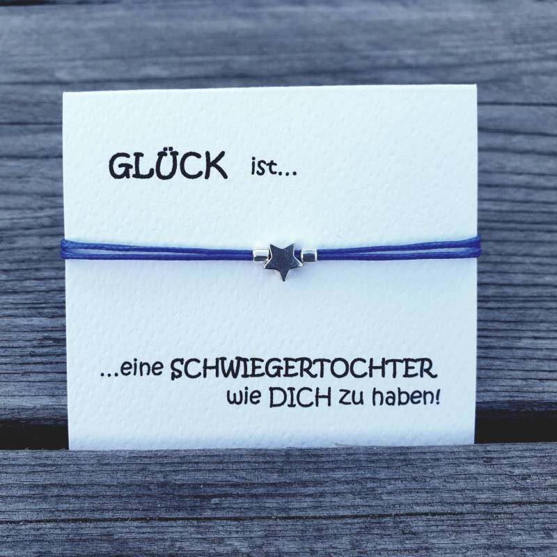 stern Armband Silber 925 Mutter Tochter Tante Freundin Schwester Set Verstellbar Am Klappkärtchen Text, Farbe Und Gr Individualisierbar von TataReenArt