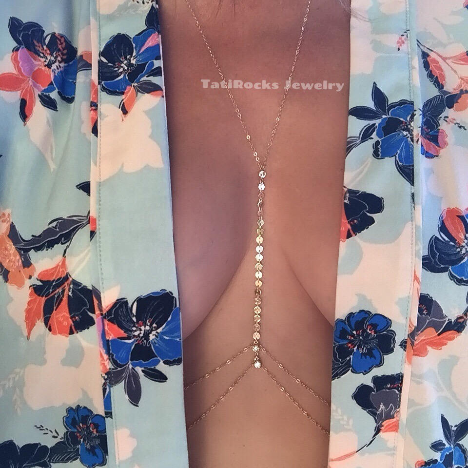 Tanz Diamant Körperkette, Zirkonia Doppelte Kette Körperkette Tanz Diamant Körperkette, Zirkonia Doppelte Kette Körperkette von TatiRocks