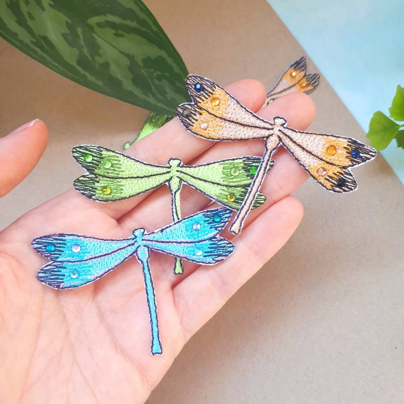 Iron-On Patch Dragonfly Libelle Insekt Aufbügel Aufbügler Aufnäher Applique von TatjanaStickerei